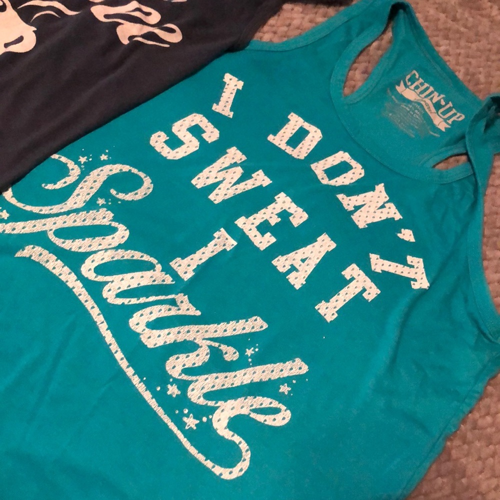 Don’t sweat … sparkle tank (teal)